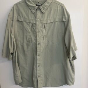 Habit Greenish Grey Vented Fishing Shirt Sz 2XL Vented Short Sleeves Lightweight